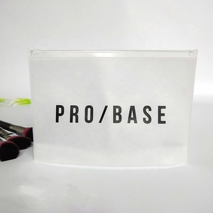 Eco BPA Free Thick Frosted Zipper EVA Makeup <strong>Bag</strong> Transparent with Logo Pattern Frosted <strong>Toiletry</strong> <strong>Bag</strong> with Expandable Base - Product Image 3