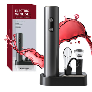 Set Apribottiglie Elettrico <span class=keywords><strong>4</strong></span> in 1 di Tendenza, Colore Nero, con Tagliacapsule - Product Image 2