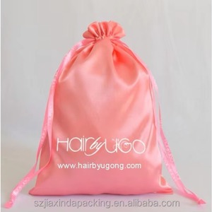 Pochette cadeau en satin imprimée avec logo personnalisé pour sous-vêtements, lingerie, ou sac à cheveux en satin doux avec cordon de serrage - Product Image 6
