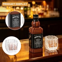 Funbuild Ensemble de blocs de construction MOC pour décoration de comptoir de bar, imitation bouteille de vin, bouteille de whisky, verre en cristal, modèle de briques