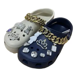 Wholesale Luxury Bling Clog Charms Rhinestone Metal Designer Shoe Charms Designer Fashion Charms Diamond Shoe Decoration
