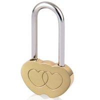 Cadenas de voyage en laiton de 40 mm, forme cœur, étanche, antirouille, avec anse renforcée, à clé, pour bagages, salle de sport, porte, valise, vente en gros OEM