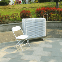 Chaise de chariot pliante silencieuse à quatre roues portative commerciale bjflamingo Banquet chaise empilable chariot de chaise