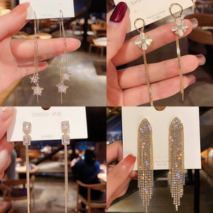 Hợp Kim Đồng 925 Bạc Kim Tua Bông Tai Cho Phụ Nữ Đa Năng Bóng Hình Dạng Thiết Kế Mạng Màu Đỏ Món Quà Phổ Biến - Product Image 3