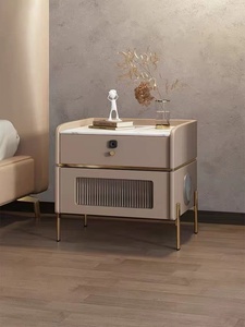 Meja samping tempat tidur <span class=keywords><strong>LED</strong></span> pintar, furnitur kamar mandi sensitivitas samping tempat tidur pengisian USB multifungsi - Product Image 2