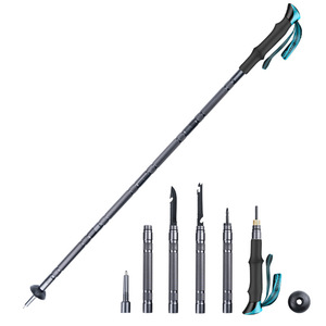 Bâton de randonnée multifonctionnel en alliage d'aluminium, pliable et télescopique, pour la randonnée en plein air, avec outils, léger, 600 g - Product Image 3