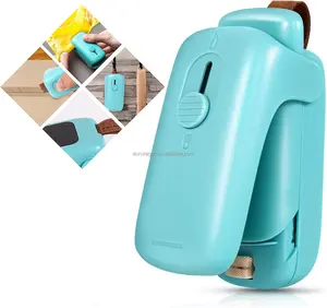 Plastic Bags Food Storage Snack Fresh Mini Bag Sealer 2 in 1 Handheld Pressure Heat Sealer Machine with Cutter