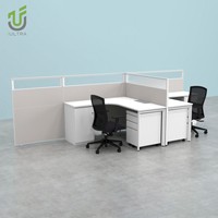Cabines modulaires de bureau en forme de L IULTRA, poste de travail de bureau ergonomique, solution de bureau respectueuse de la santé