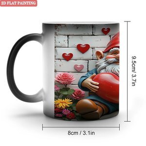 Mug magique personnalisé pour la Saint-Valentin, motif personnalisé, noir givré, 11 oz, tasse en céramique sensible à la chaleur - Product Image 1