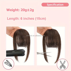 1 unidad de flequillo de cabello humano Remy rubio platino de 20G con flecos, extensiones de cabello con clip para mujer - Product Image 4