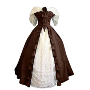 2025 Lolita vita pizzo Color block Sexy abito monospalla donna abito gotico abbigliamento europeo - Product Image 3