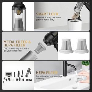 <span class=keywords><strong>Aspirateur</strong></span> de voiture sans fil portatif YiSHENG, sans balais, rechargeable, mini, fonction souffleur d'air, plastique, 6000-18000Pa - Product Image 2