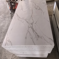 Stiker Dinding PVC 3D Motif Marmer Perekat Sendiri Berlapis UV Tahan Air Ukuran 4x8 FT untuk Renovasi Rumah