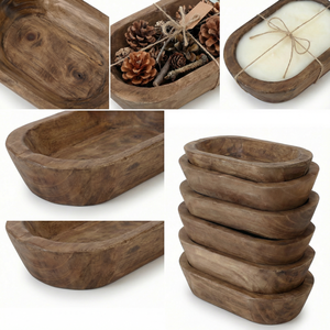 Bol à pâte en <span class=keywords><strong>bois</strong></span> polyvalent, <span class=keywords><strong>plateau</strong></span> décoratif pour la fabrication de bougies, rangement de cadeaux de mariage, décoration de cuisine et salle de bain style ferme, vente en gros - Product Image 3