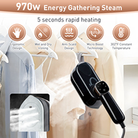 Défroisseur vapeur portable à écran tactile, personnalisé en usine, multi-vitesses, avec réservoir d'eau amovible de 160 ml, 1300 W, anti-brûlure à sec