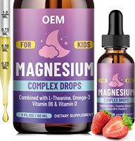 Gotas de Complejo de Magnesio para Niños OEM con L-Teanina, Omega-3, Vitamina B6 y D, Suplemento Dietético Líquido, Marca Privada