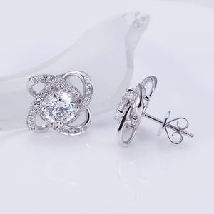 Joyería Messi, Joyería Personalizada MSE-647, Platino PT950, Diamante Cultivado en Laboratorio CVD HPHT de 1CT D VS1, Pendientes de Botón con Racimo de Diamantes, Joyería para Mujer - Product Image 4