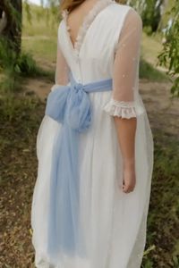 Vestidos Elegantes Personalizados para Niña de las Flores para Bodas, Media Manga con Lazo, <span class=keywords><strong>Vestido</strong></span> <span class=keywords><strong>Sencillo</strong></span> de Princesa para Fiesta de Cumpleaños, <span class=keywords><strong>Primera</strong></span> Comunión - Product Image 4