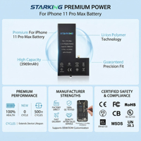Batterie Li-ion polymère de remplacement pour 7/8/Plus/XR/XS Max/11promax/12/13 - Qualité supérieure, approuvée CE/FCC, OEM/ODM en stock
