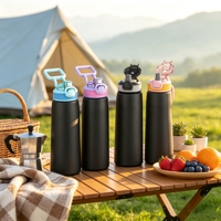 Gobelet isotherme en acier inoxydable anti-fuite avec paille, compatible lave-vaisselle, design antidérapant pour la maison, le camping, la salle de sport et les voyages