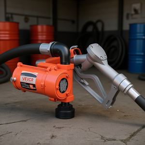 Pompe de transfert de carburant Vevor 12V DC en fonte, 15 GPM, diesel, essence, buse manuelle, protection contre la surchauffe, anti-explosion - Product Image 2