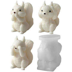 الناهض المبكر حيوان السنجاب ديي أو الروائح زخارف الجبس سيليكون العفن مع الفم عيون آذان لأدوات الكعكة - Product Image 5