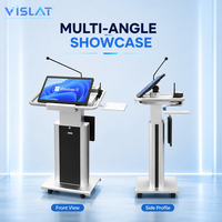 Pupitre intelligent VISLAT en aluminium et acier avec écran LCD 22 pouces, roulettes et solution tactile Android pour affichages interactifs