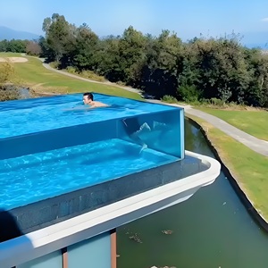 Piscina Elevada <span class=keywords><strong>de</strong></span> <span class=keywords><strong>Fibra</strong></span> <span class=keywords><strong>de</strong></span> Vidrio con Marco <span class=keywords><strong>de</strong></span> Acrílico y Vidrio sin Fin, <span class=keywords><strong>de</strong></span> Alta Dureza Superficial y Paredes Gruesas - Product Image 2