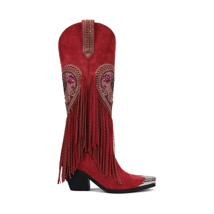 <span class=keywords><strong>Botas</strong></span> Vaqueras WETKISS 2026 <span class=keywords><strong>para</strong></span> San Valentín, <span class=keywords><strong>Botas</strong></span> Occidentales con Punta de Acero, Tacón <span class=keywords><strong>Grueso</strong></span>, Flecos Rojos, <span class=keywords><strong>Botas</strong></span> de Vaquera con Corazón de Diamantes de Imitación <span class=keywords><strong>para</strong></span> Mujer - Product Image 2
