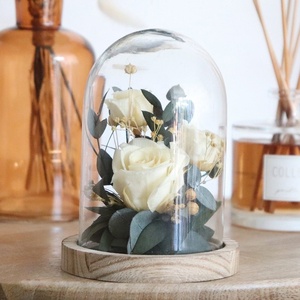 Fiore conservato bianco rosa e fiori secchi orologio fatto a mano regalo per la casa festa della mamma felice anno nuovo 2 pezzi ogni amore - Product Image 2