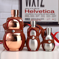 Gourde à whisky en acier inoxydable 304, forme de calebasse, demi-pinte, une pinte, trois pintes, design rétro, luxe léger, vintage, modèle SC-0168