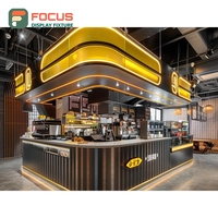 Comptoir de service professionnel pour café, zone de travail barista, comptoir d'accueil en chêne blanc pour café