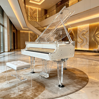 Source Factory High-End Customization 88 Keys Transparent Acoustic Crystal Grand Piano With Installable Self Playing System
