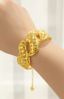 Bracelet Z H vintage géométrique ajouré en filigrane, ouverture tridimensionnelle, pour hommes et femmes, grande taille, bijoux vietnamiens de haute qualité