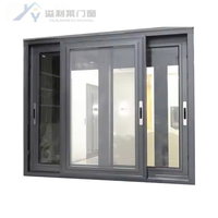Ventana corredera moderna de aluminio de doble acristalamiento con impacto de huracán con pantalla magnética, cortina de persiana de apertura Horizontal para villas