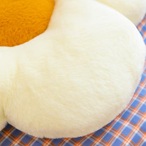 Sunflower Plush Pillow <b>Beige</b> With Yellow Center Soft Decorative <b>Cushion</b> For Living Room Sofa Or Guesthouse Use - Product Image 4