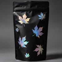 Sac en Mylar BOPP écologique anti-odeur, 3,5 grammes, petit format, noir mat, fermeture à trois côtés, pour fleurs séchées et herbes, hermétique