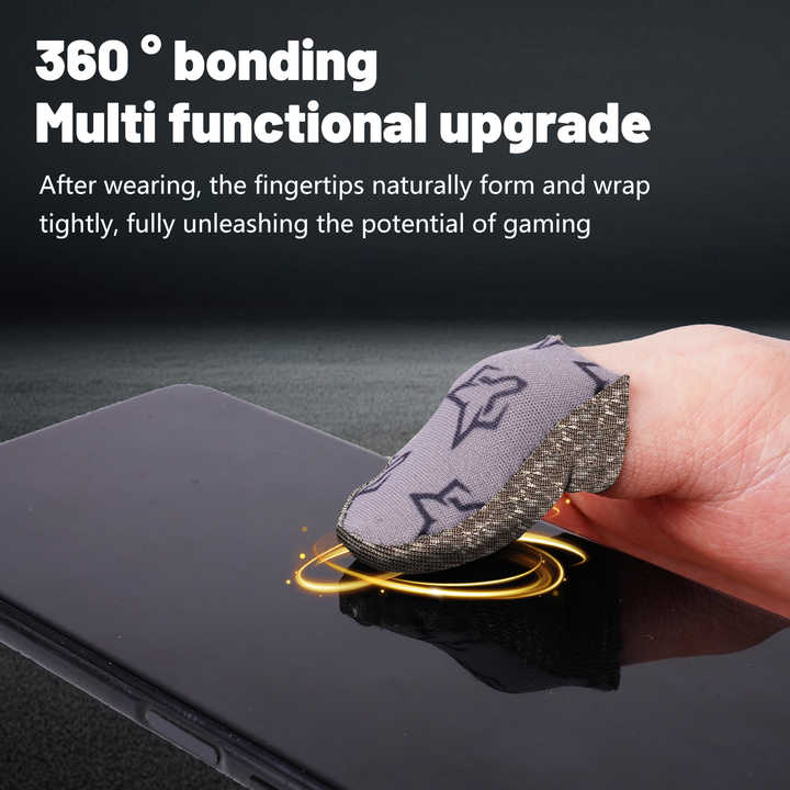 Sarafox C2  4piece Silver-Cloth with Non-slip Particles Mobile Gaming Finger Sleeve, Superconducting Silver Cloth, 0.3mm Thin