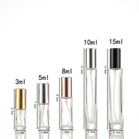 Emballage personnalisé, flacons de parfum en verre transparent de haute qualité de 10 ml et 15 ml avec boîte à bille, boîte carrée en carton