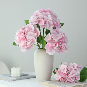 <b>Artificial</b> <b>Hydrangea</b> <b>Flowers</b> Plastic Silk Natural Touch Reusable Home Decor Wedding Props - Product Image 1