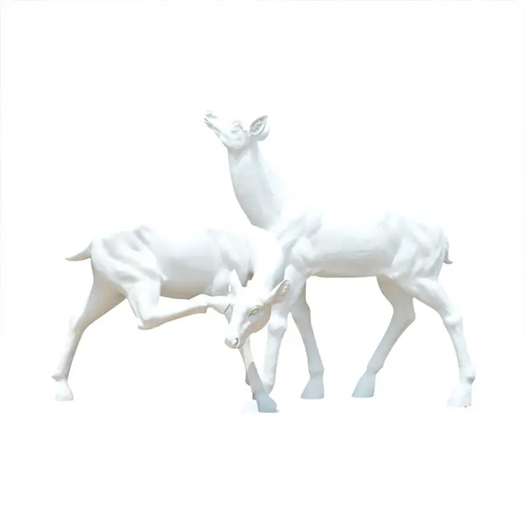 Fiberglass Sculpture Sika deer Ornaments White Deer Sculpture Garden Decorative Garden Landscape Garden Landscape Villa