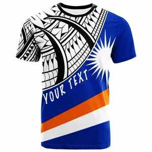 Aangepaste Polynesische Tribale Totem Tattoo Mannen T-Shirt Marshall Eiland Print Gepersonaliseerde Streetwear Casual T-Tops Mannelijke Outfit 2024