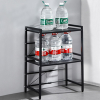 Étagère de four à micro-ondes extensible la plus vendue, support de rangement réglable pour grille-pain à 1 et 2 niveaux, conception non pliable pour salon
