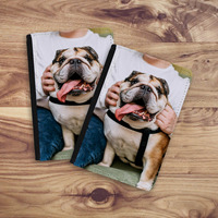 Porte-passeport pour animaux de compagnie en cuir personnalisé par sublimation, cadeau de voyage personnalisé, housse pour chien et chat, portefeuille noir/blanc