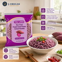 Non-Fried Purple Sweet Potato Wheat Flour Instant Noodles 60g 4-Minute Cooking Hotpot Malatang OEM Wholesale