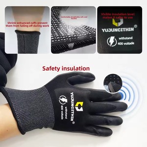 Gants isolants électriques 500V anti-choc électrique, antidérapants, en caoutchouc isolant pour travaux électriques sous tension - Product Image 4