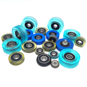 Roue de guidage <span class=keywords><strong>en</strong></span> PU avec revêtement, alésage 3-5mm, diamètre extérieur 8-25mm, options multi-tailles, faible bruit, résistante à l'usure, pour automatisation de voies et portes coulissantes - Product Image 5