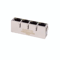 1x4 Quad Port Cat5/Cat5e blindé plaqué or, connecteur magnétique de qualité industrielle, 100BASE-TX LED RJ45 Ethernet, aérospatiale, PCB, solaire