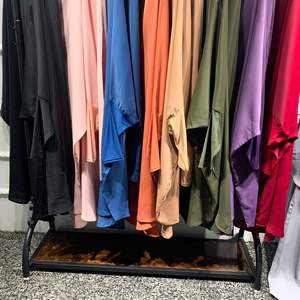 Abito da sera a tinta unita con altalena grande abito da donna islamico in due pezzi a maniche lunghe Abaya modesto - Product Image 3