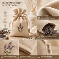 Sachet parfumé en lin personnalisé avec logo, pochette parfumée à la lavande, emballage cadeau, fabricant OEM